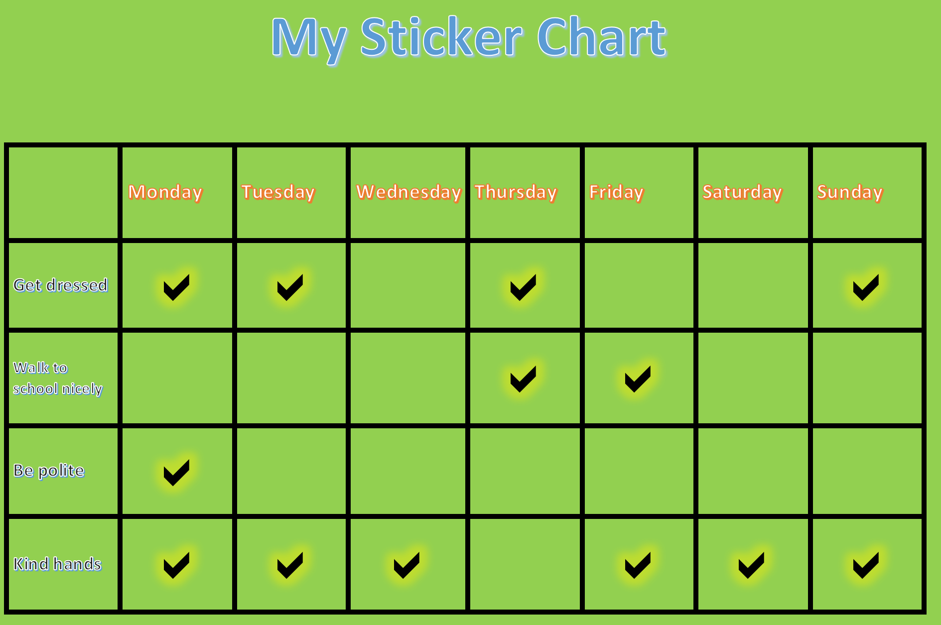 Sticker Chart Ideas